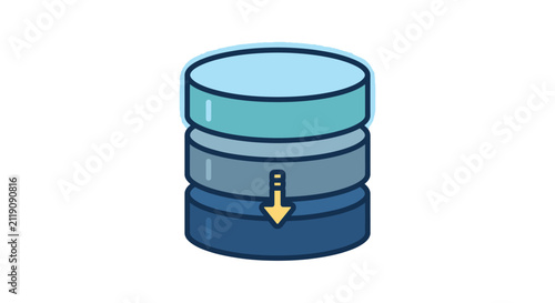 Database Download Vector Icon