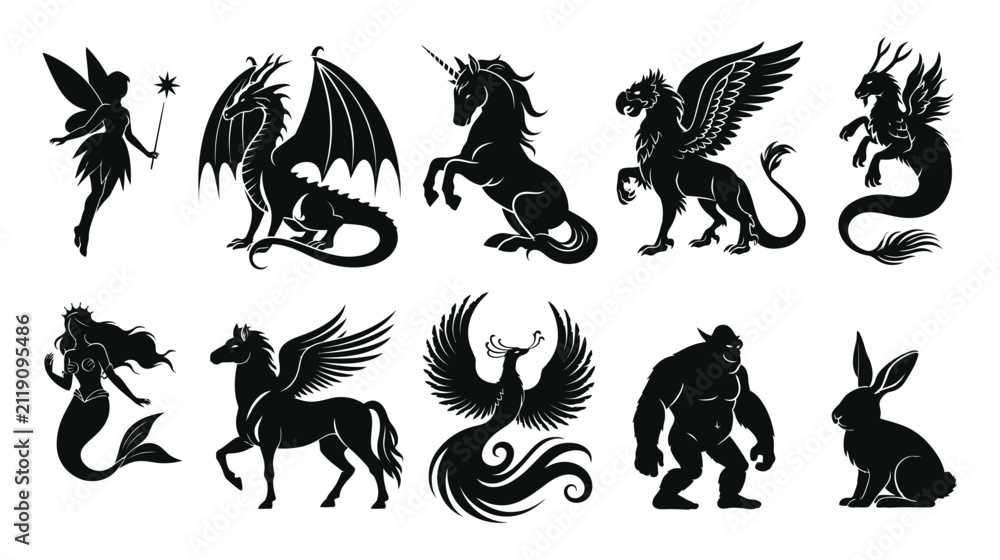 Fototapeta premium Creature vector illustration of fantasy monsters