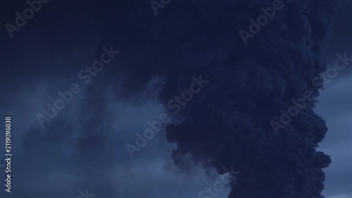 Dark Smoke Billowing Into Sky After Massive Blaze