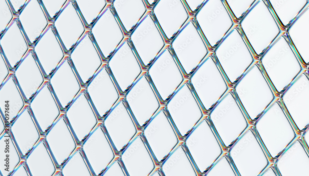 Fototapeta premium Abstract Glass Tiles Mesh Texture Pattern Background 3D Render