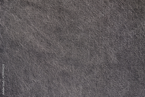 Faded Black Denim Fabric Texture Background