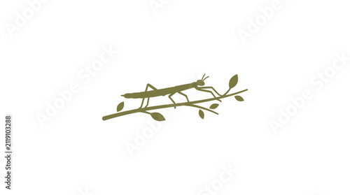 Stick Insect Minimalist Vector Illustration
