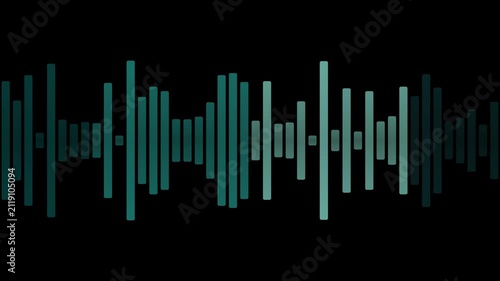 Digital audio waveform spectrum representing sound frequencies and voice signals on a black background