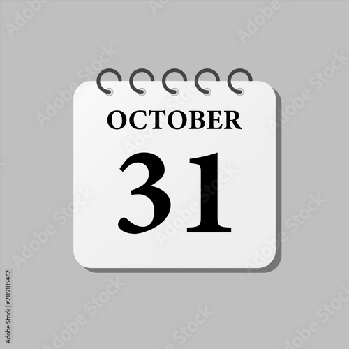 Icon page calendar day - 31 October