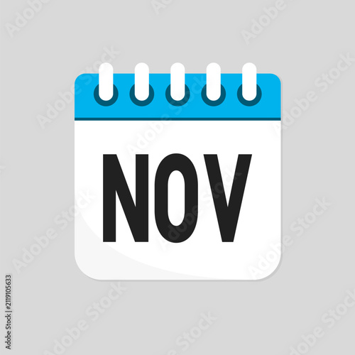 Vector template icon page calendar November month