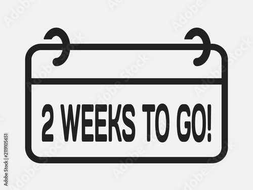 Countdown weekly calendar icon - 2 weeks to go