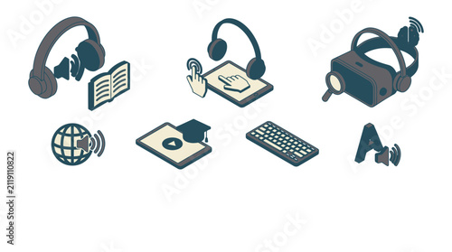 Digital Learning Icons for Education Accessibility