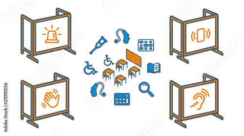 Education Accessibility Icons for Inclusive Learning Environments