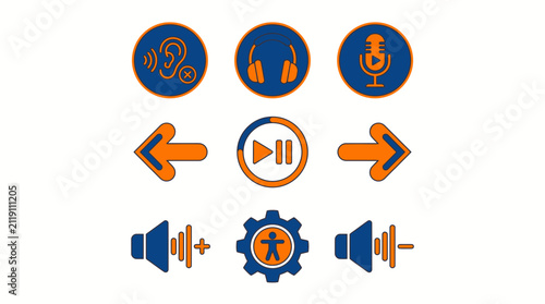Icons for Education Accessibility and Audio Controls
