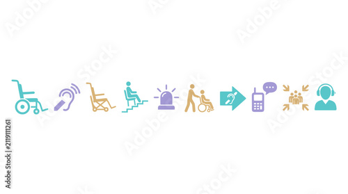 Icons Representing Education Accessibility and Support Services