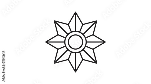 Eight-Pointed Star Badge Vector Illustration