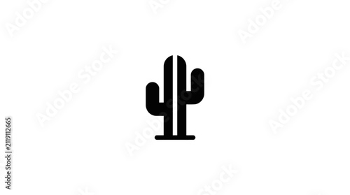 Minimalist Cactus Vector Icon