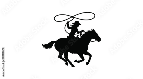Cowgirl Riding Horse Silhouette Vector