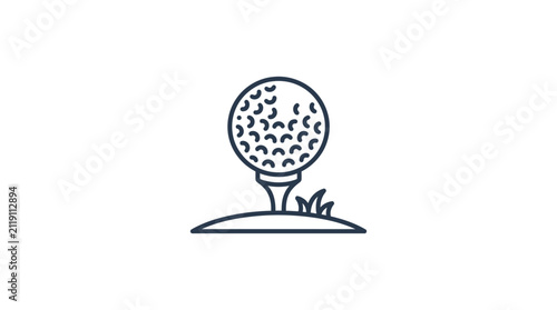 Golf Ball on Tee Vector Illustration