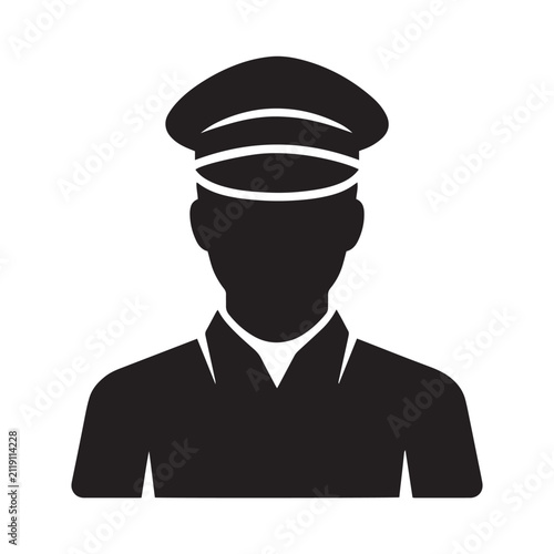 Train Driver or Machinist Avatar Vector Icon Isolated on White Background
