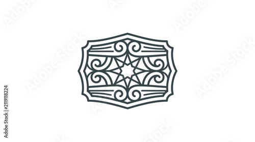 Ornamental Rectangular Frame Badge Design