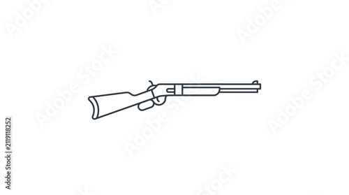 Lever Action Rifle Outline Vector