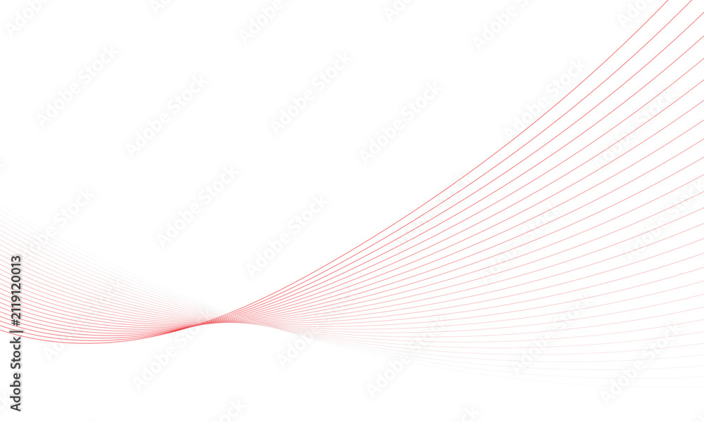 Fototapeta premium Abstract background with red wavy lines
