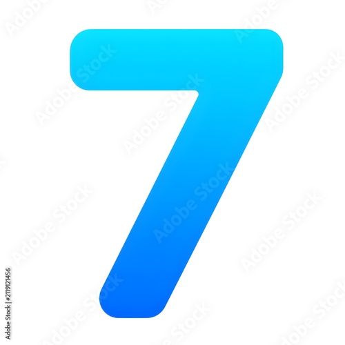 blue number seven