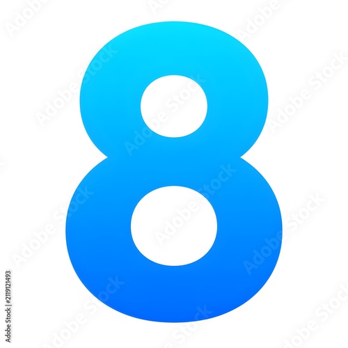 blue number eight