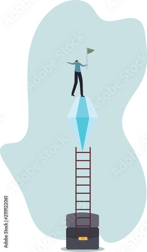 Value proposition, company value in marketing term of benefit for customer to buy product and service, quality or advantage.human life and situation.vector illustration.