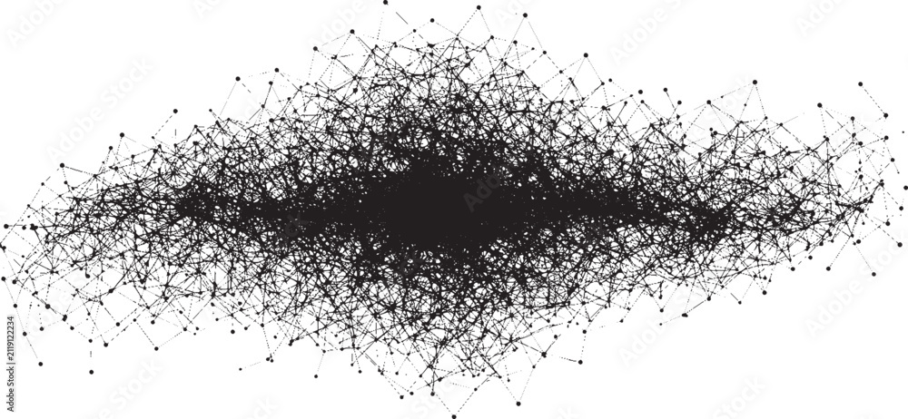 Obraz premium Abstract black ink spray splatter effect isolated on a plain surface isolated on transparent background, Vector