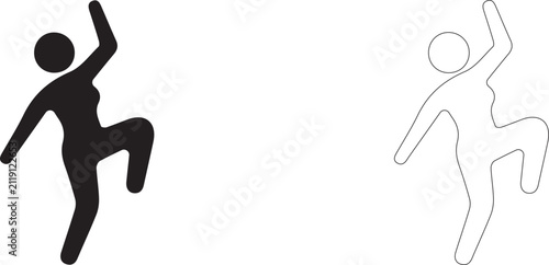 Quadro su tela High knee jumping exercise vector icon filled and outline, intense warmup and functional fitness symbol
