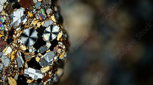 Thin Section Petrographic Micrograph of Reservoir Sandstone Rock showing Pore Spaces