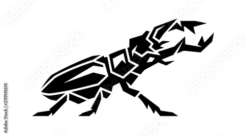 Foto Geometric Stag Beetle Silhouette Insect Illustration.
