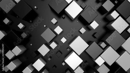 Background of Cubes. Abstract motion, loop, 3d rendering, 4k resolution
