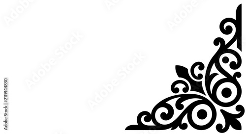 Elegant Ornate Scrollwork Corner Design Vector
