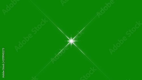 Twinkle sparkle single star white glowing light flare cross pulse 4k green screen overlay, magical bright starburst shine chroma key animation motion graphics, video loop background. visual