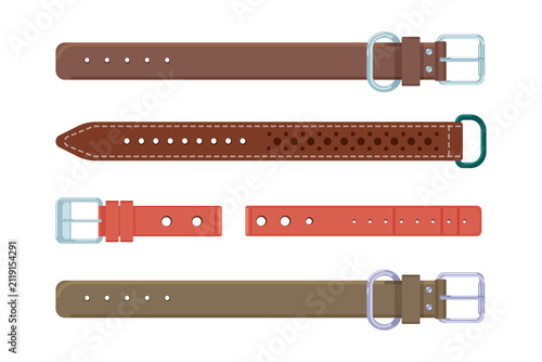 Canvastavla Colorful leather watch straps collection on transparent background