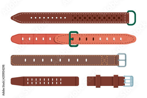 Konstfotografi Leather watch straps collection on transparent background