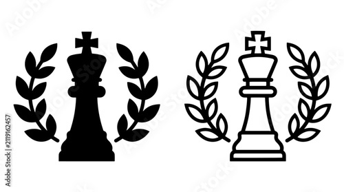 Canvastavla Abstract illustration of a chess grandmaster king piece