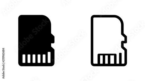 Bild auf Leinwand Digital data memory card storage icon with electronics