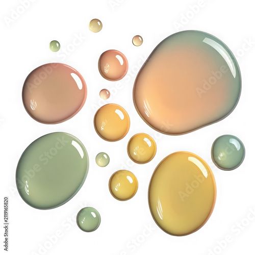 Colorful bubbles floating in a light background