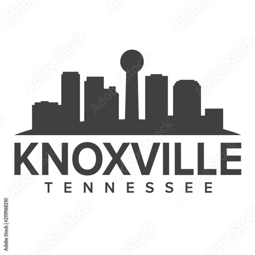 Knoxville Tennessee skyline silhouette against a white background