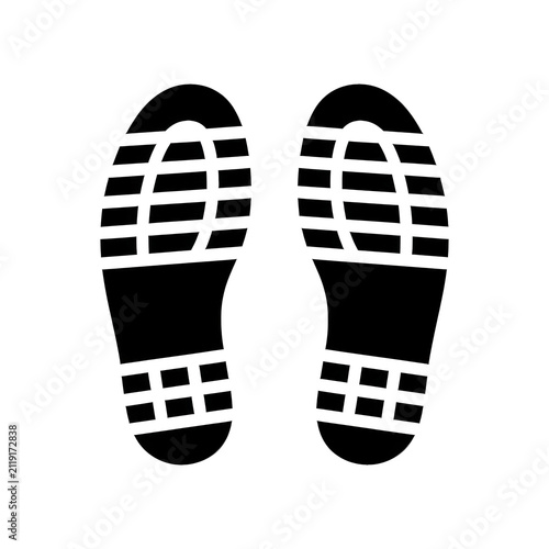 Black shoe print icon showing the bottom of a boot sole