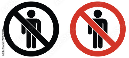 Obraz na płótnie No entry person sign, prohibited access symbol featuring restricted pedestrian a