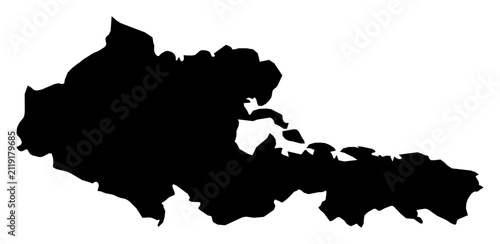 Cuadro en lienzo A contour map of Holguín Province. Cuban province silhouette