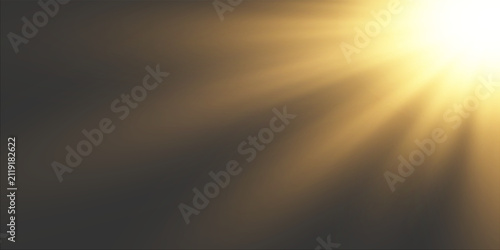Realistic Sun Light Rays Effect on Transparent Background
