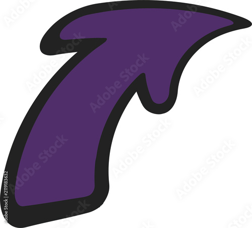 A hand drawn purple arrow pointing up and to the right