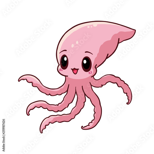 Cute Squid Clipart 04