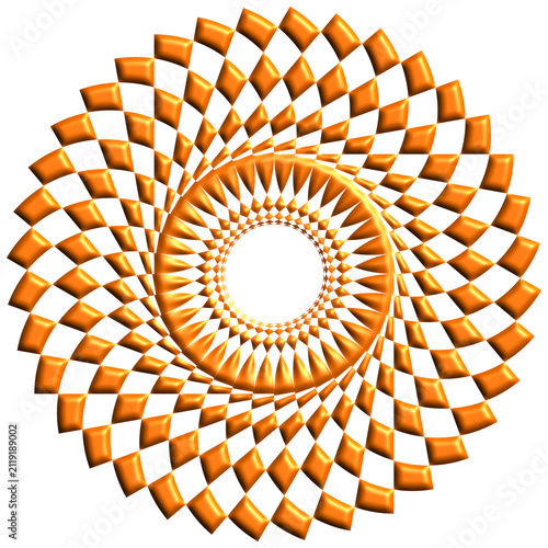 Forme circulaire orangé en 3D