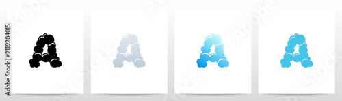 Cloud Smoke Fog Haze Shape Letter Initial Logo Design A