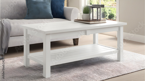 White Wooden Coffee Table