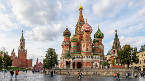 Saint Basil's Cathedral and Kremlin Wall, Red Square, Moscow