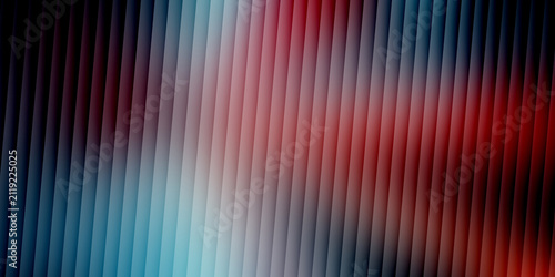 Obraz na plátně Abstract background featuring slanted vertical lines with red and blue gradient lighting