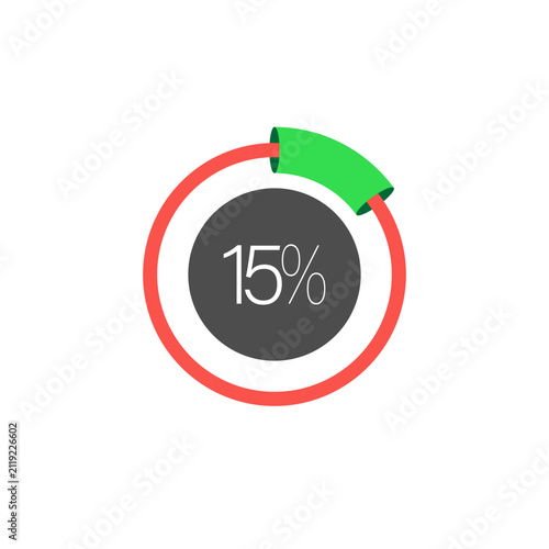 A circular infographic with a 15% value. Great for educational, informational, and business projects